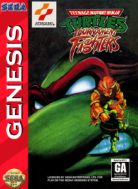 Teenage Mutant Hero Turtles: Tournament Fighters PAL Sega Mega Drive PAL box art